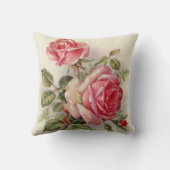 ピンクエレガントヴィンテージフローラホームデコ枕 クッション (裏面)