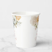 ピンクエレガントヴィンテージフローラ植物性ベビーシャワー 紙コップ (左)