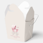 ピンクエレガントヴィンテージベビーキャリッジベビーシャワー フェイバーボックス (オープン)