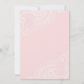 ピンクエレガントヴィンテージレ結婚ースブライダルシャワー 招待状 (裏面)