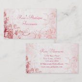 ピンクエレガントヴィンテージ花屋 名刺 (正面/裏面)