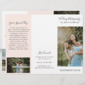 ピンクエレガント写真ビジネス3折パンフレット (正面/裏面)