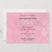 ピンクエレガント及びダイヤモンドSWEET SIXTEEN 招待状 (裏面)