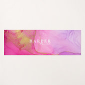 ピンクエレガント名前をカスタムするヨガマット ヨガマット (正面(横))