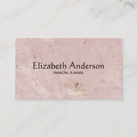 ピンクエレガント大理石コンサルタント 名刺 (正面)