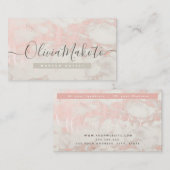 ピンクエレガント大理石バラスクリ文字デザインプト 名刺 (正面/裏面)