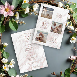 ピンクエレガント大理石効果3枚コラージュ