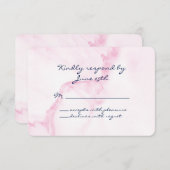 ピンクエレガント大理石RSVP 出欠カード (正面/裏面)