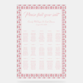 ピンクエレガント女性のカーボーイの結婚アクリル系座席表 アクリルサイン