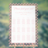 ピンクエレガント女性のカーボーイの結婚アクリル系座席表 アクリルサイン (ニュートラル)