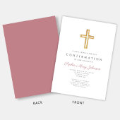 ピンクエレガント宗教十字少女の確認 招待状