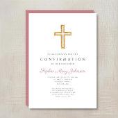 ピンクエレガント宗教十字少女の確認 招待状