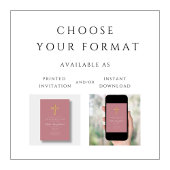 ピンクエレガント宗教十字少女の確認 招待状