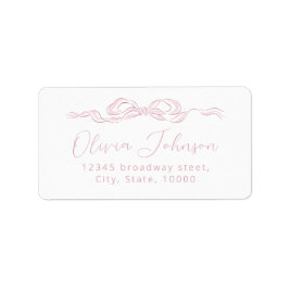 ピンクエレガント手引き弓差出人住所ラベル ラベル