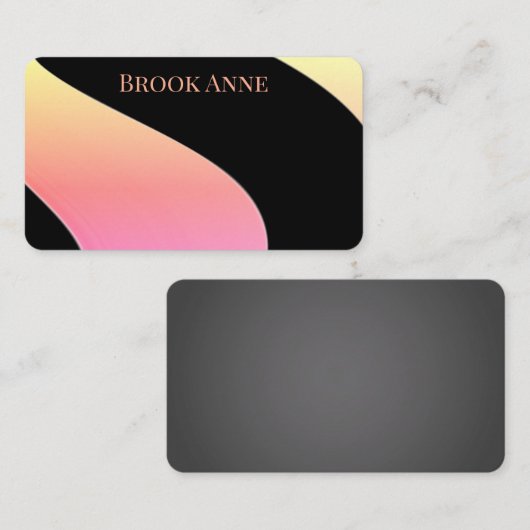 ピンクエレガント抽象芸術スワールクラシックビジネスカード 名刺 (正面/裏面)