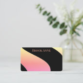 ピンクエレガント抽象芸術スワールクラシックビジネスカード 名刺 (スタンド正面)