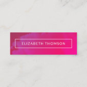 ピンクエレガント抽象芸術メイクアップアーティスト スキニー名刺 (正面)