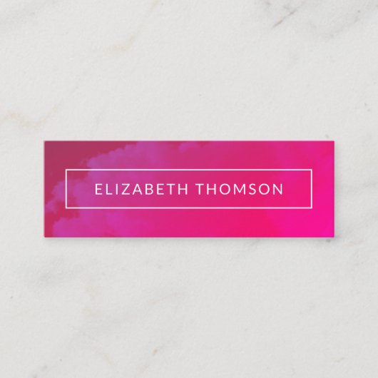 ピンクエレガント抽象芸術メイクアップアーティスト スキニー名刺 (正面)