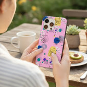 ピンクエレガント抽象芸術ヴィンテージ花柄 Case-Mate iPhoneケース