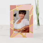 ピンクエレガント抽象芸術写真追悼式 箔シーズンカード (正面)