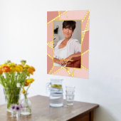 ピンクエレガント抽象芸術写真追悼式 箔ポスター (レイダウン (キッチン))