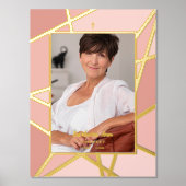 ピンクエレガント抽象芸術写真追悼式 箔ポスター (正面)