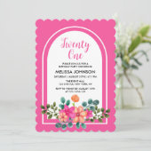 ピンクエレガント春フローラグリーナリー21歳 招待状 (スタンド正面)
