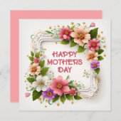 ピンクエレガント春フローラマザーズデイカード シーズンカード (正面/裏面)