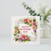 ピンクエレガント春フローラマザーズデイカード シーズンカード (スタンド正面)