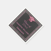 ピンクエレガント枠の卒業 スタンダードカクテルナプキン (角)
