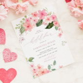 ピンクエレガント桜花ブライダルシャワー 招待状