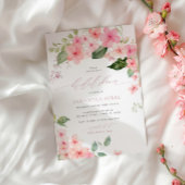 ピンクエレガント桜花ブライダルシャワー 招待状