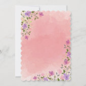 ピンクエレガント水彩花の結婚式 招待状 (裏面)