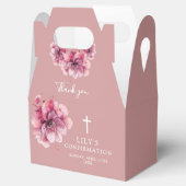 ピンクエレガント水彩花モチーフ確認記念品 フェイバーボックス (オープン)