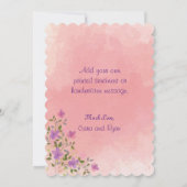 ピンクエレガント水彩花 サンキューカード (裏面)