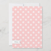 ピンクエレガント水玉模様ベビーシャワーティーパーティー 招待状 (裏面)