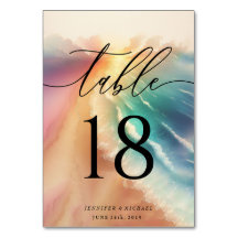 ピンクエレガント海ビーチ夏の水のカラーテーブル