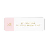 ピンクエレガント淡い色の色 |金ゴールドミニマル文字 ラベル (正面)