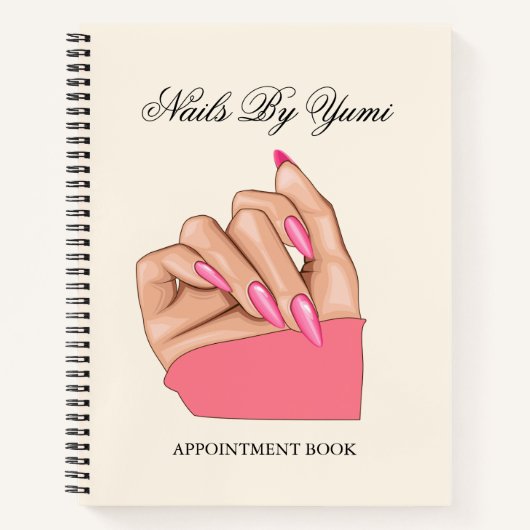 ピンクエレガント爪、 ネイルマニキュリストアポイントメントサロン ノートブック (正面)
