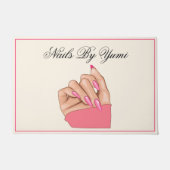 ピンクエレガント爪、 ネイル美しいサロンウェルカムプロモーション ドアマット (正面)