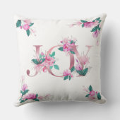 ピンクエレガント牡丹の水彩歓喜の手紙 クッション (裏面)