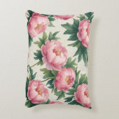 ピンクエレガント牡丹の花のパターン – タイムレスボタン アクセントクッション (裏面(縦))
