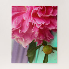 ピンクエレガント牡丹の花植物学 ジグソーパズル
