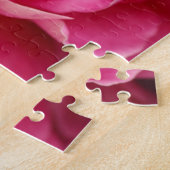 ピンクエレガント牡丹の花植物学 ジグソーパズル (側面)