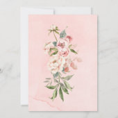 ピンクエレガント牡丹ウォーター結婚カラーお祝い 招待状 (裏面)