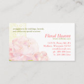 ピンクエレガント牡丹フローリスト 名刺 (裏面)