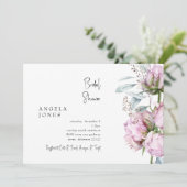 ピンクエレガント牡丹ブライダルシャワー 招待状 (スタンド正面)