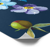 ピンクエレガント牡丹レトロ背景 ポスター (角)