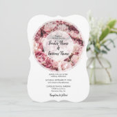 ピンクエレガント牡丹結婚式招待状 招待状 (スタンド正面)