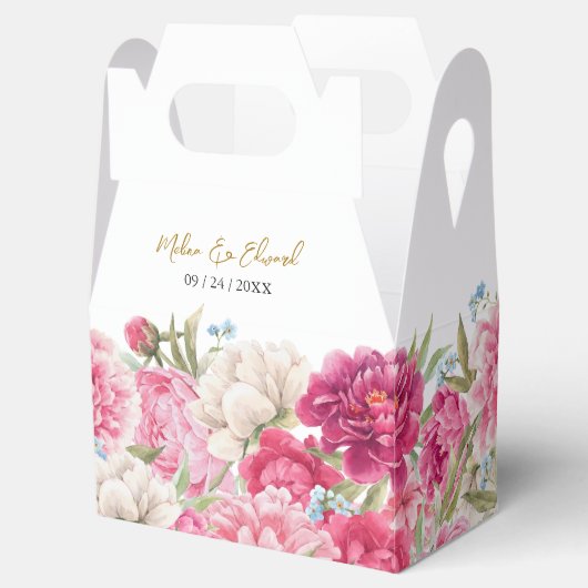 ピンクエレガント牡丹花模様結婚ズ フェイバーボックス (オープン)